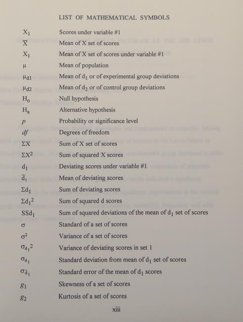 Dissertation Math Symbols