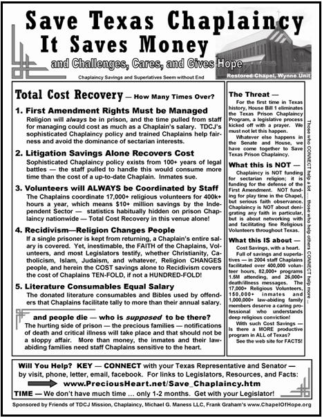Save Texas Prison Chaplaincy - Document Summary