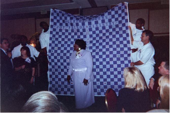 Gertha's 2000 Quilt, presented by Chaplain Michael Maness and the prisoners of the Gib Lewis Prisoners